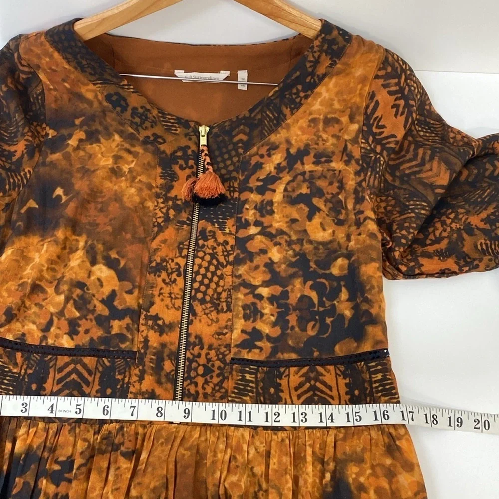 Soft Surroundings Midi Dress 12 Boho Art to Wear Burnished Copper - Picture 12 of 14